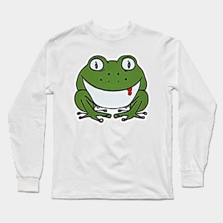 Green frog cartoon Long Sleeve T-Shirt